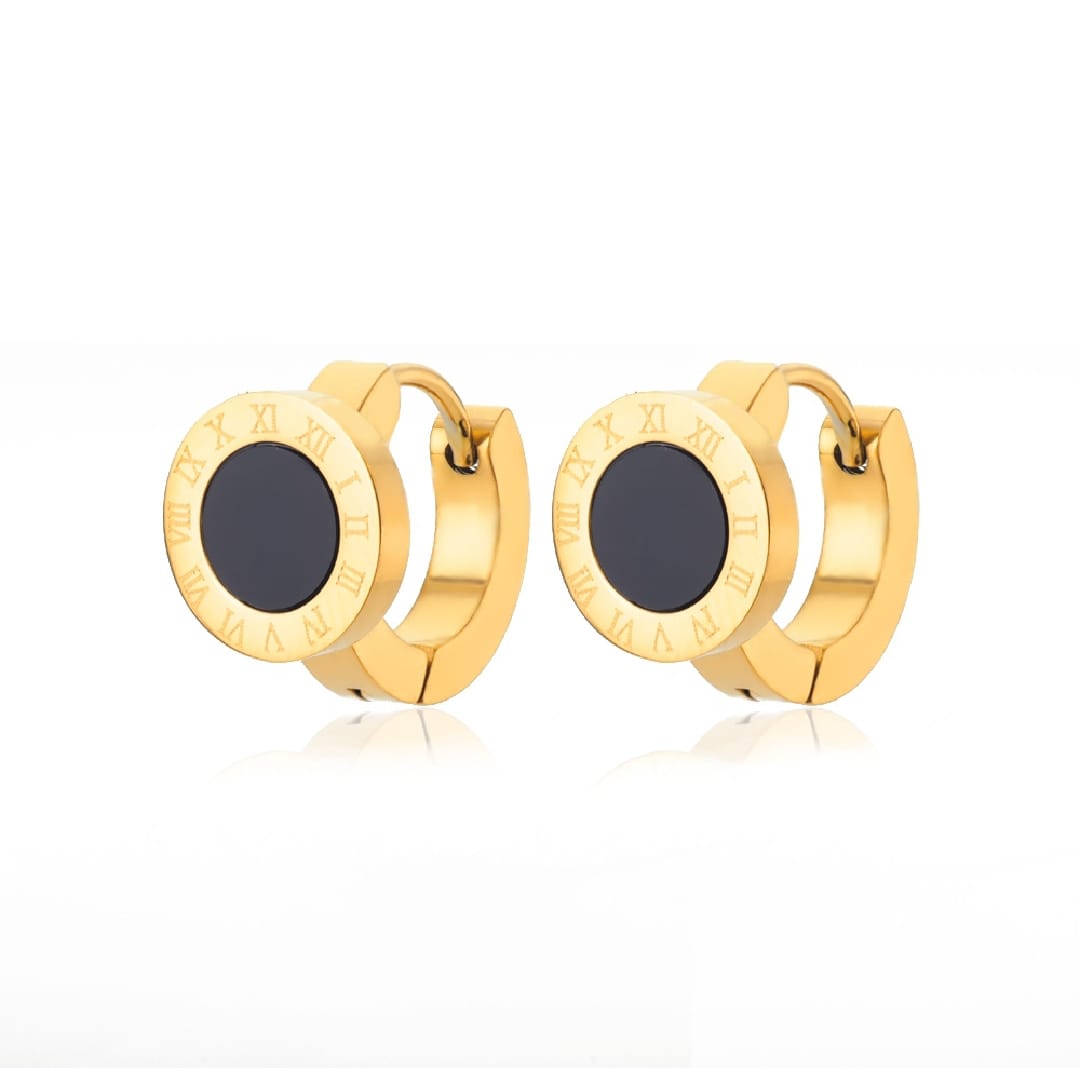 Round Black Acrylic Hoop Earrings