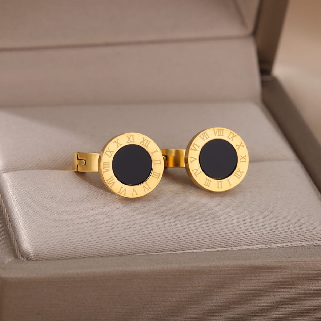 Round Black Acrylic Hoop Earrings