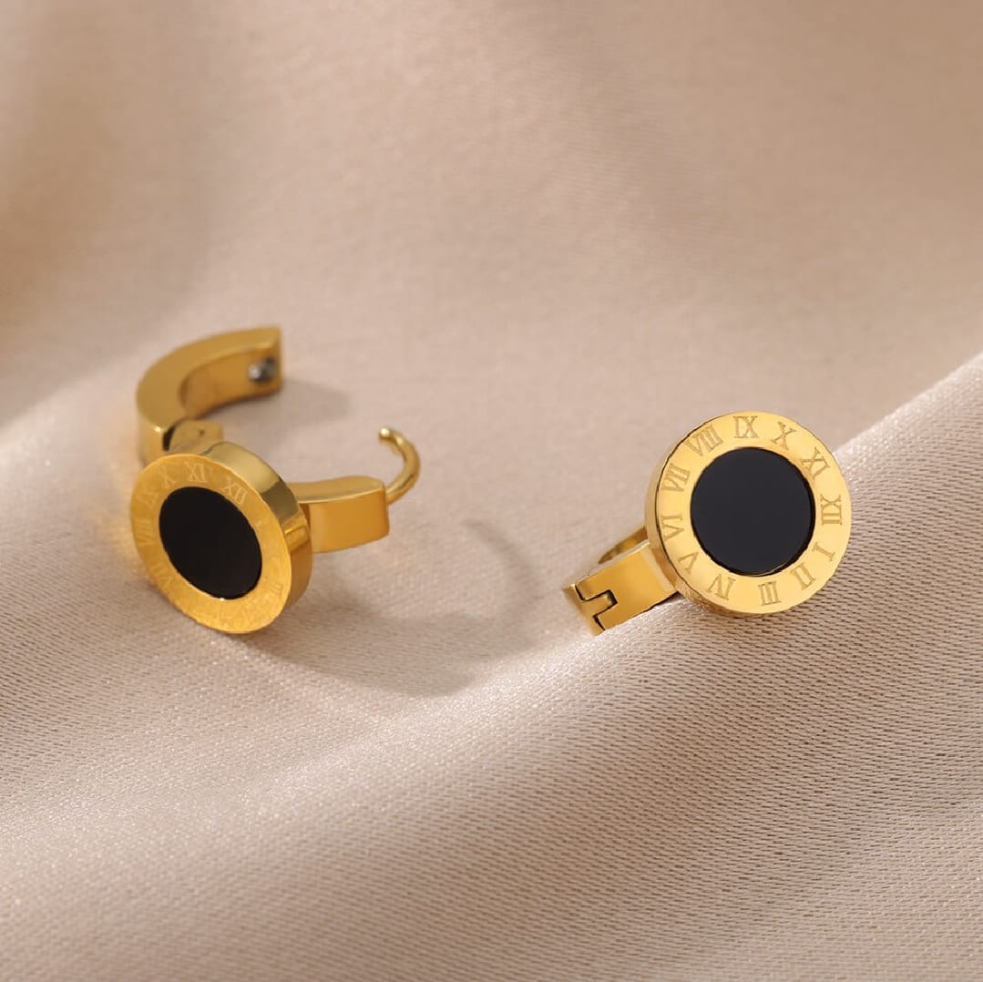 Round Black Acrylic Hoop Earrings