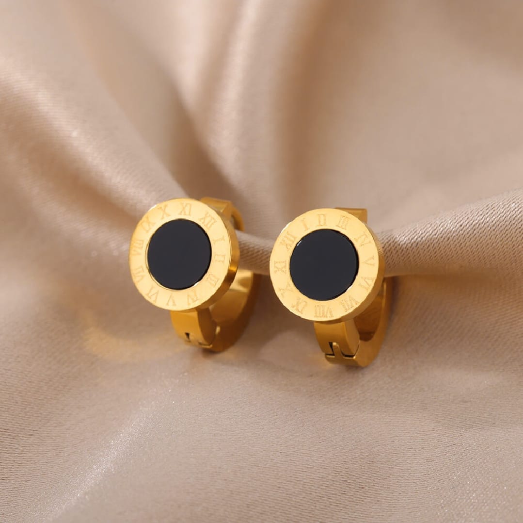 Round Black Acrylic Hoop Earrings