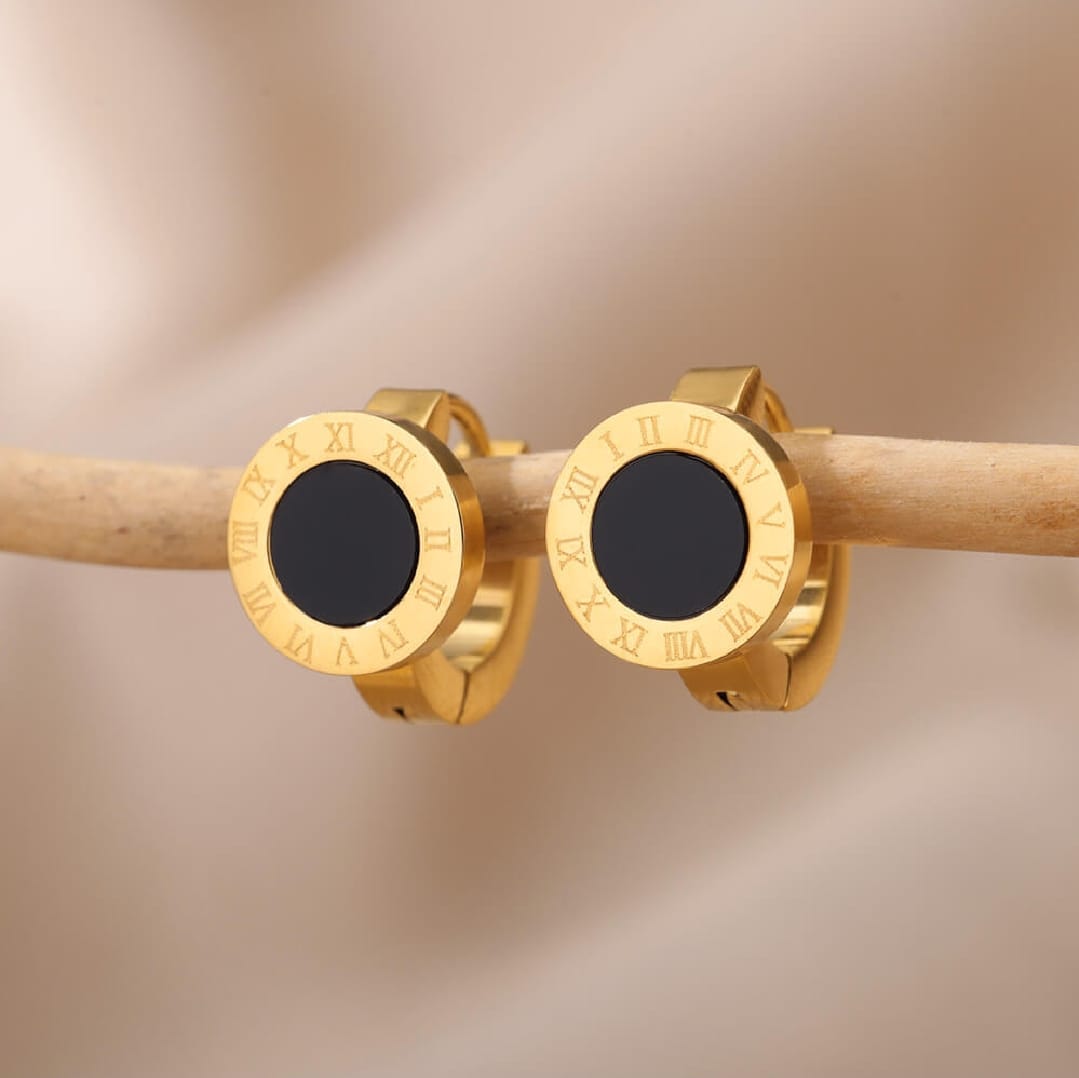 Round Black Acrylic Hoop Earrings