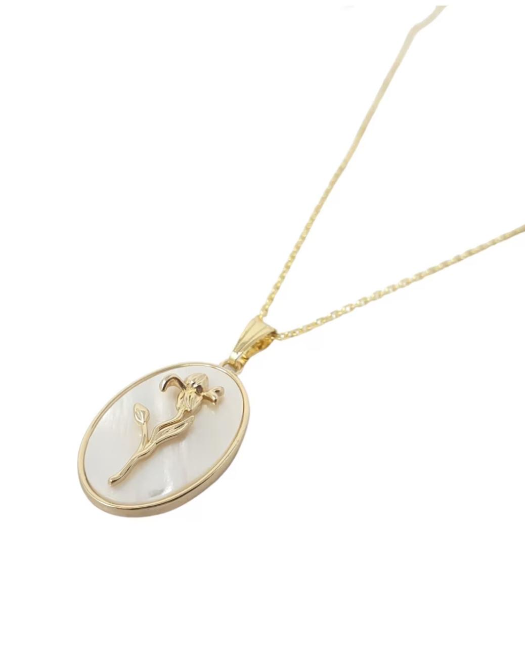 Pearl with Gold Flower