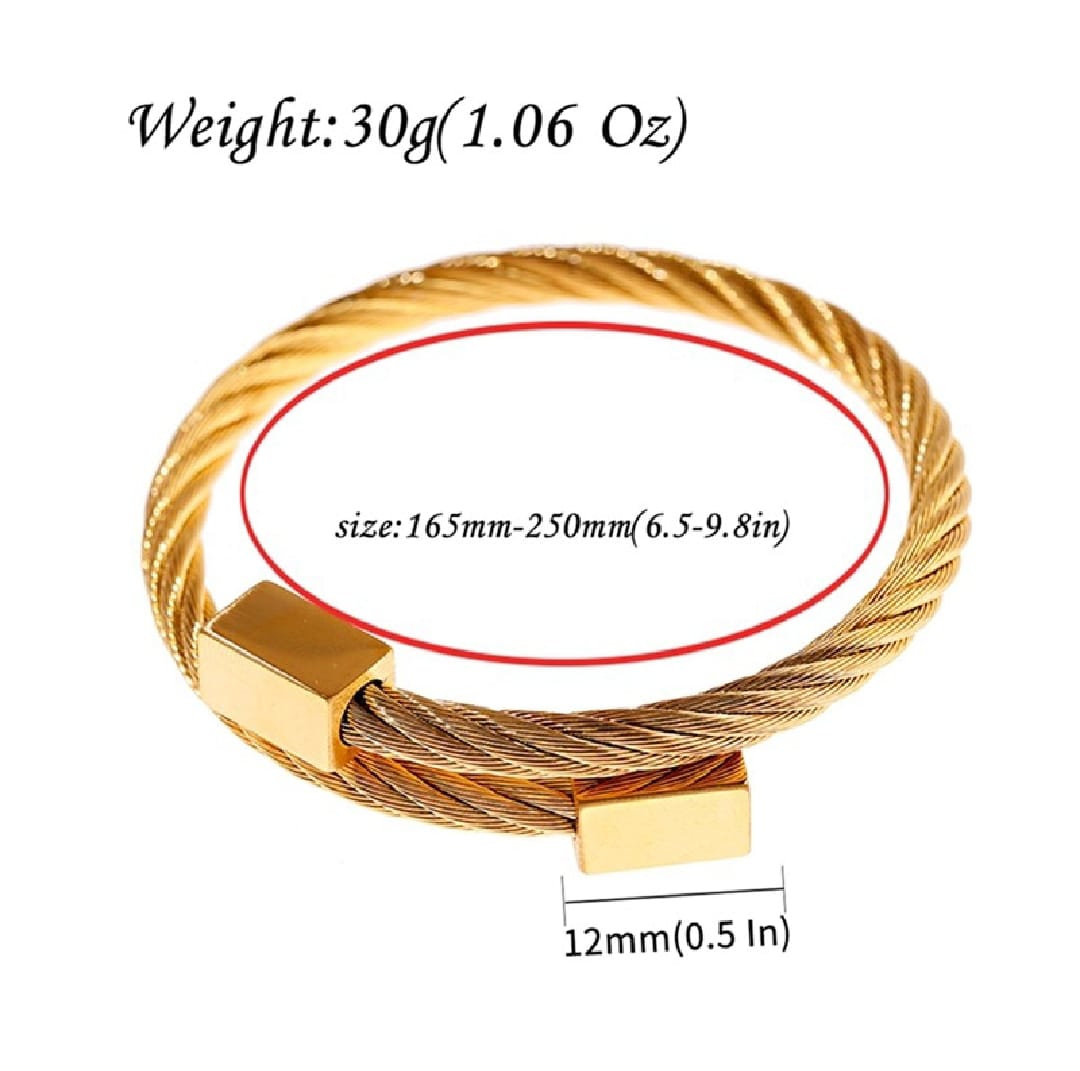 Cable Wire Golden Bracelet