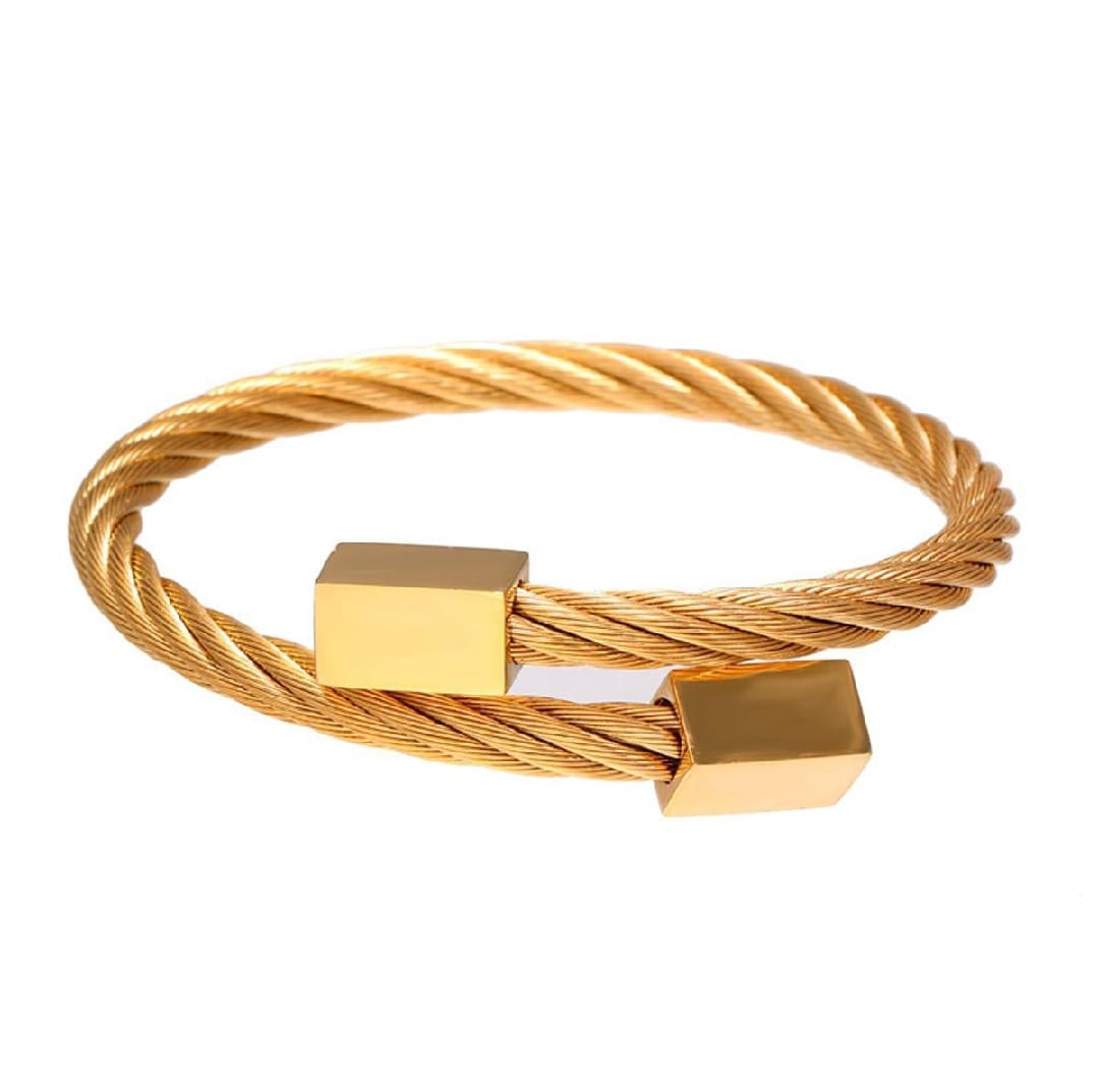 Cable Wire Golden Bracelet