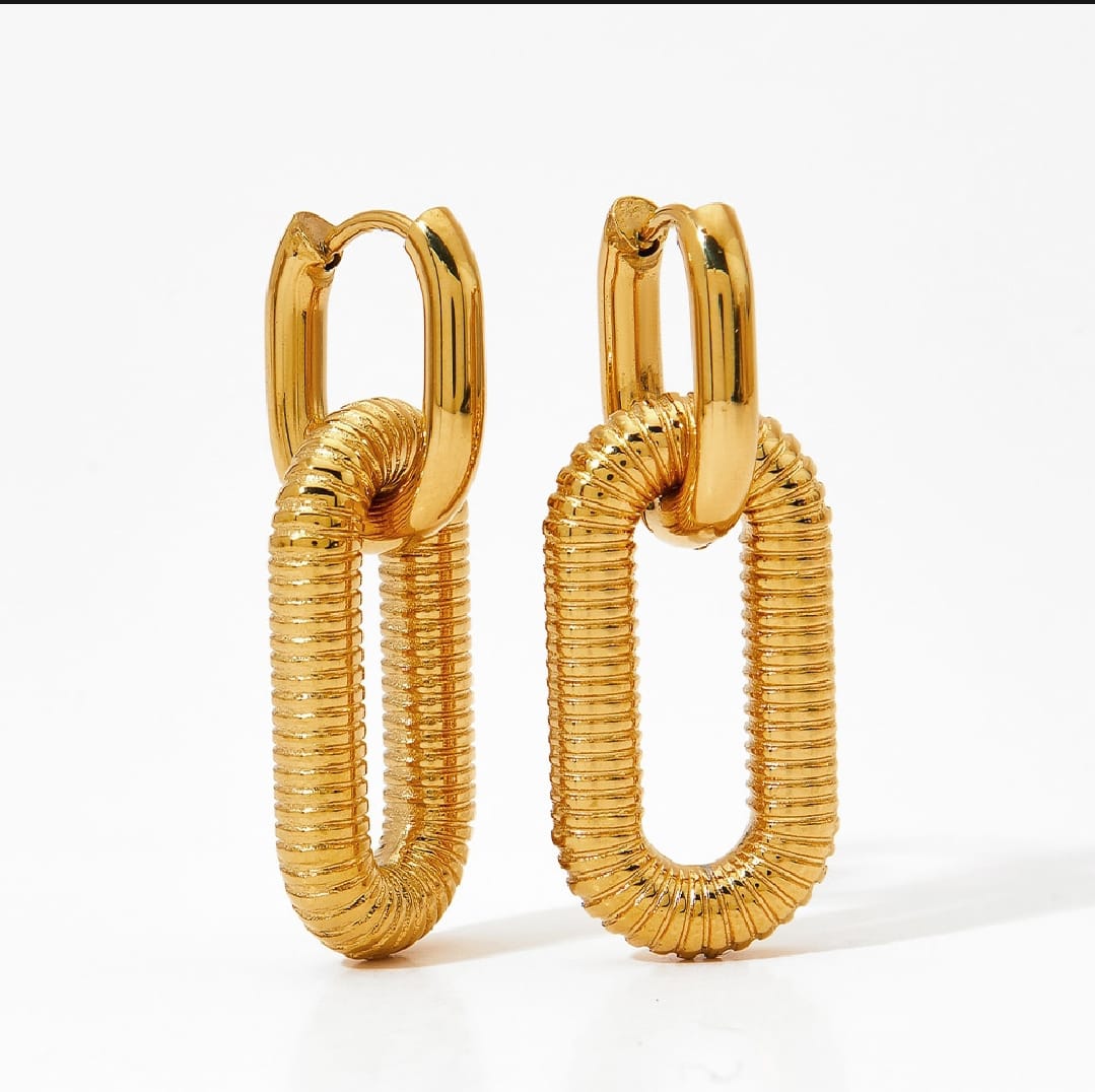 Trendy Metal Chain Link Earrings