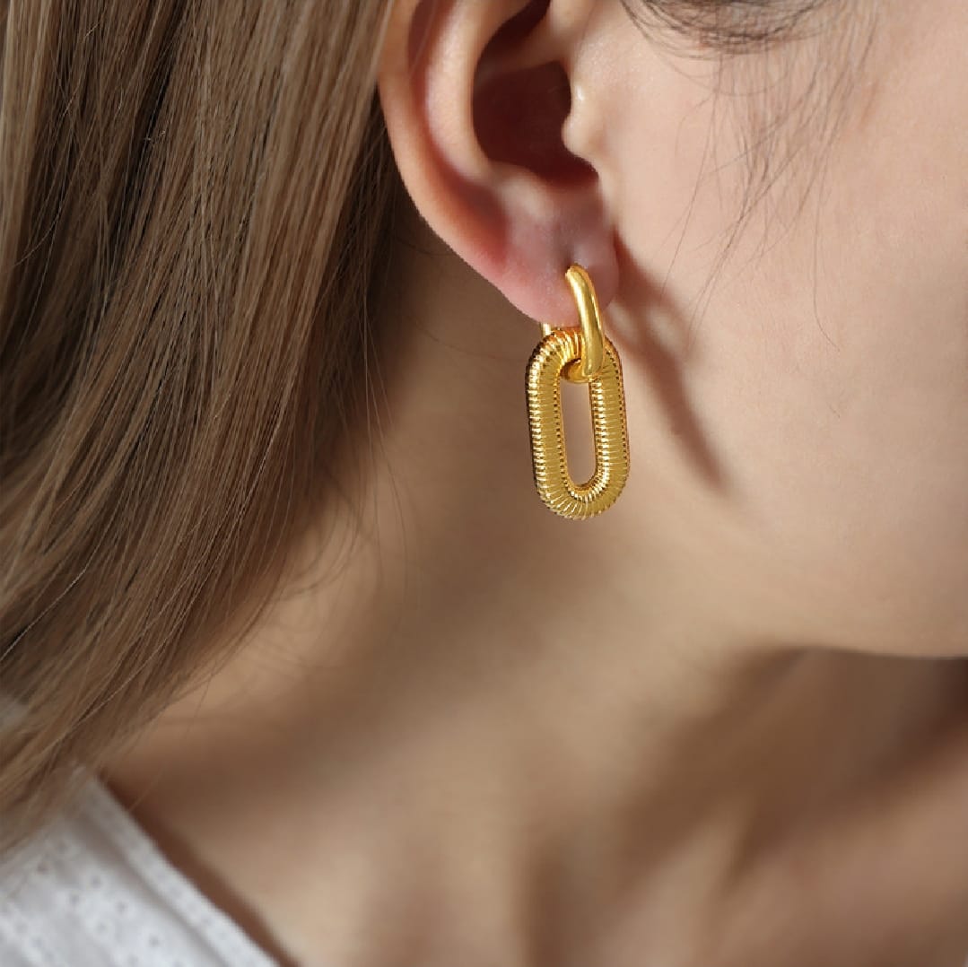 Trendy Metal Chain Link Earrings