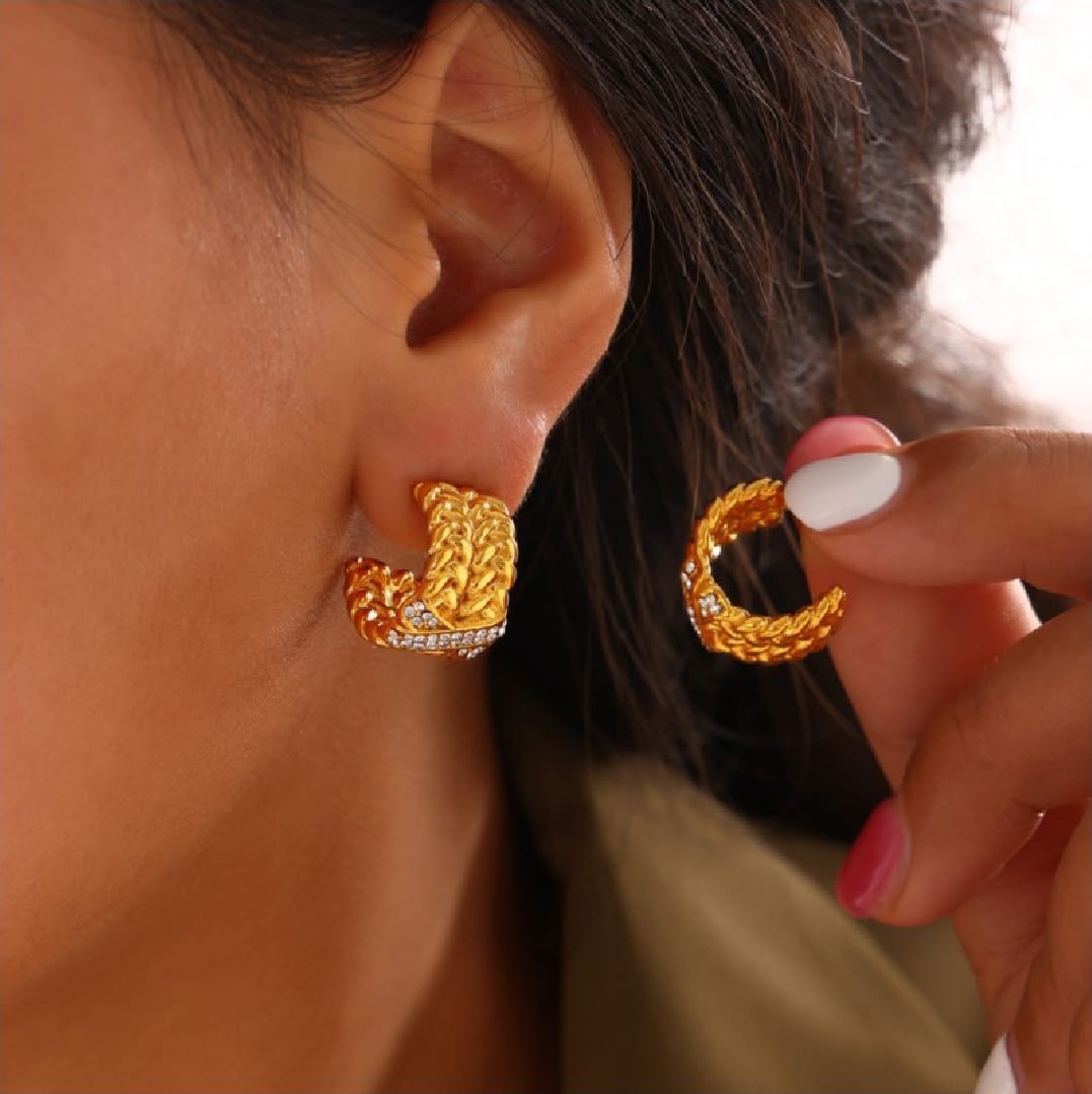 Textured Gold Hoop