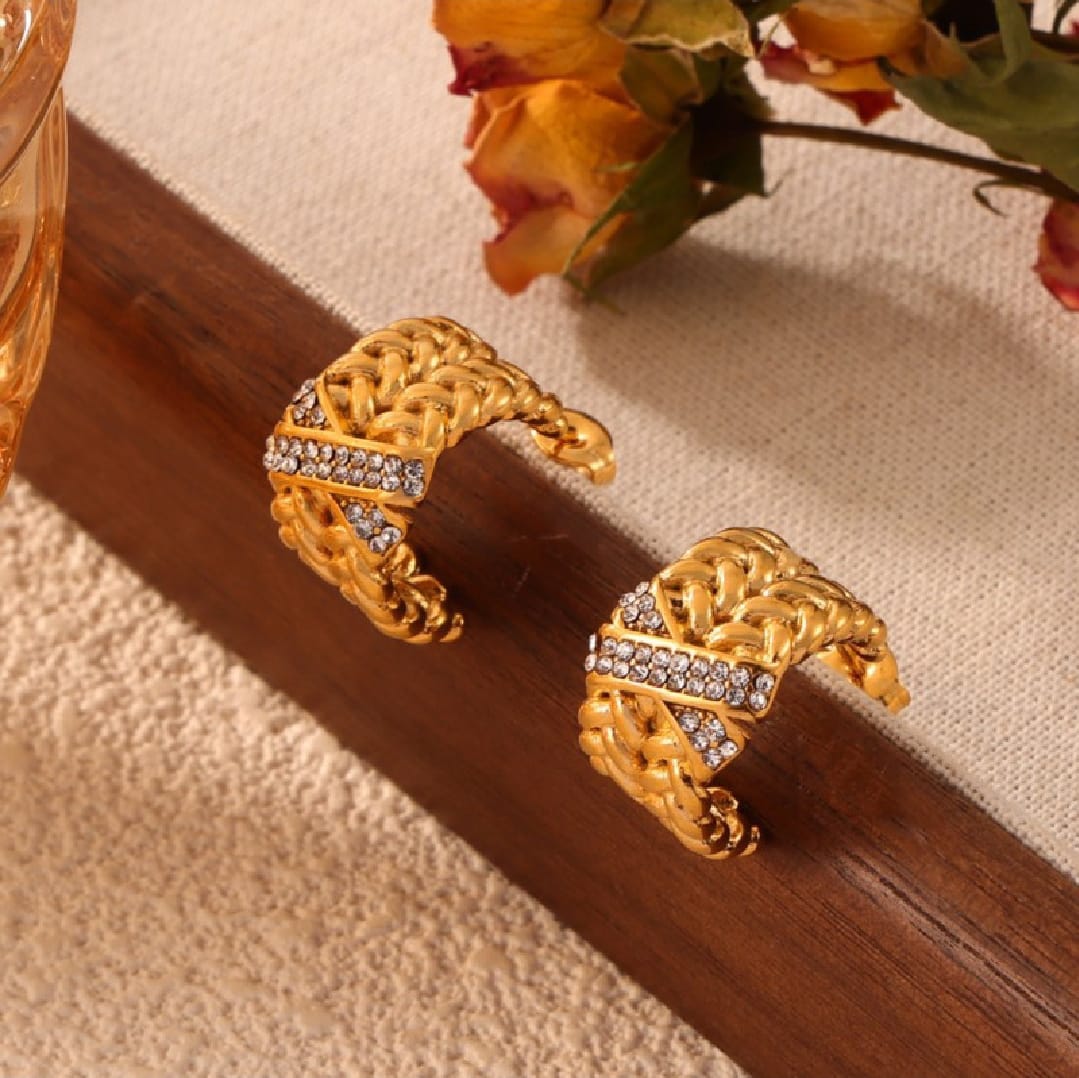 Textured Gold Hoop