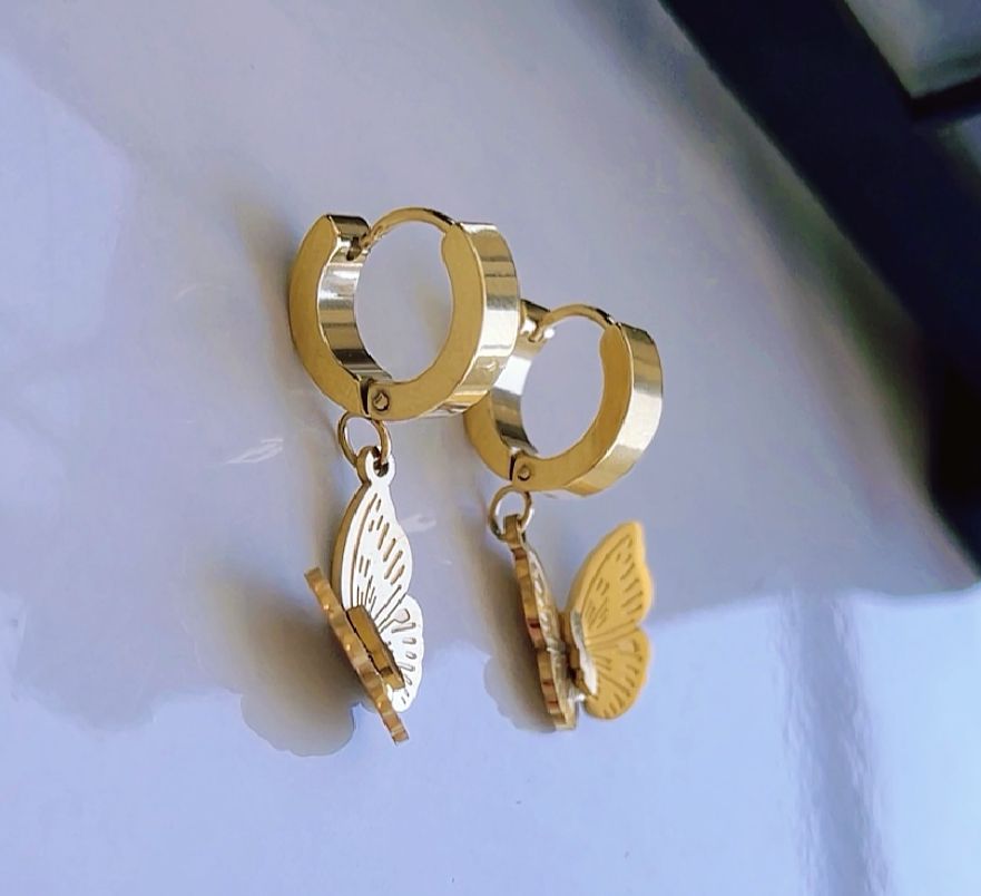 Gold Butterfly Earrings