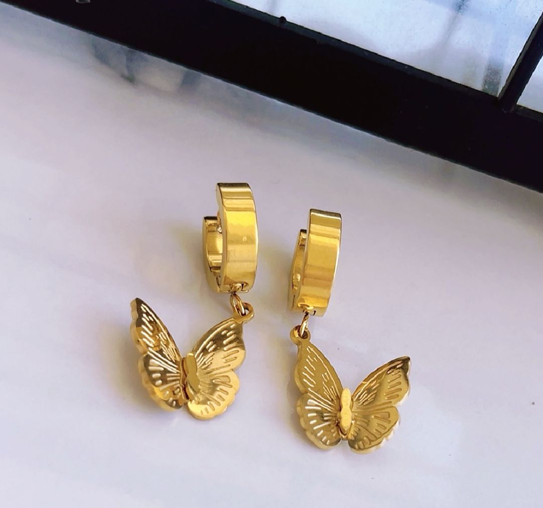 Gold Butterfly Earrings
