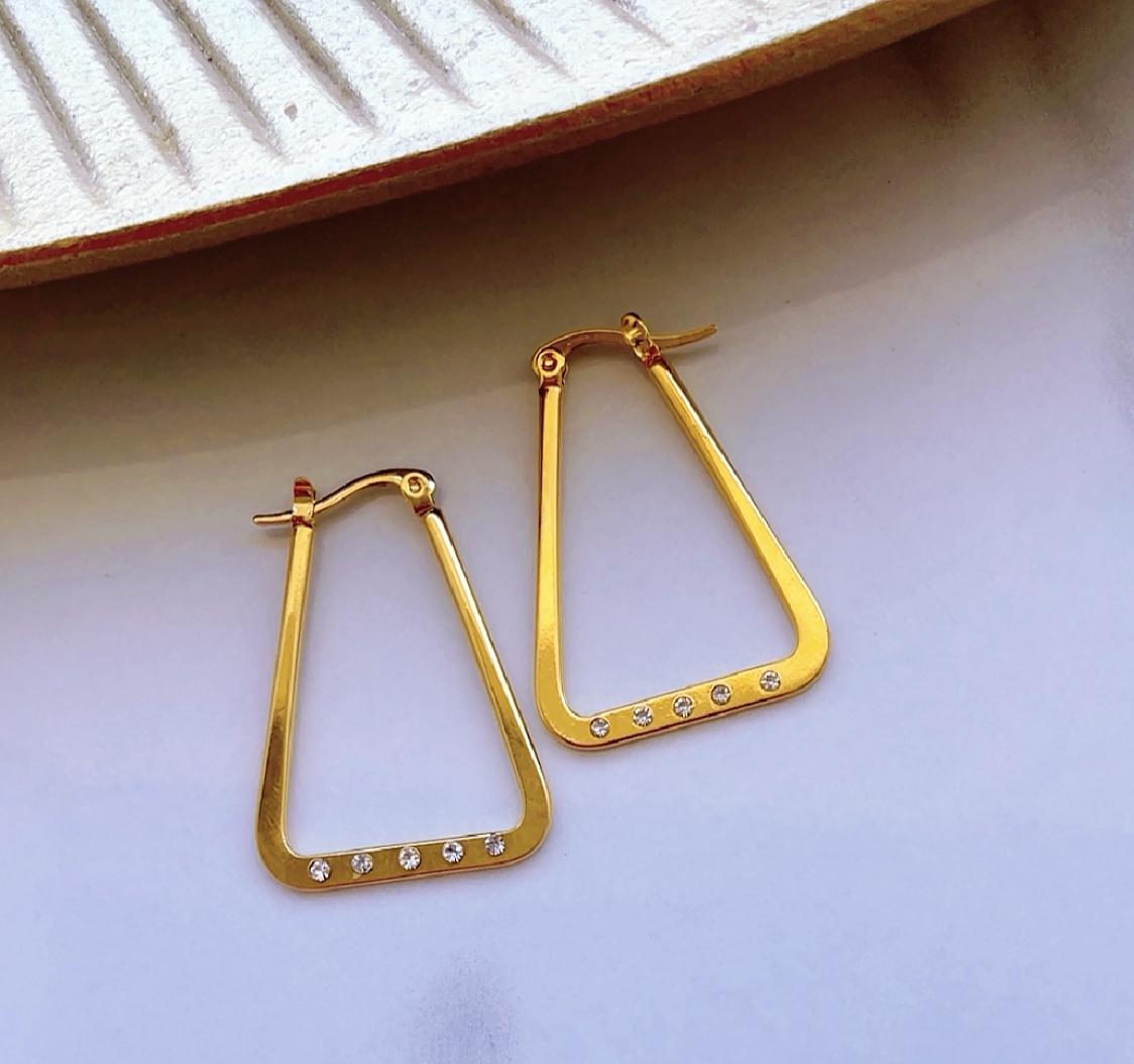 Five Stone Hoop Earrings