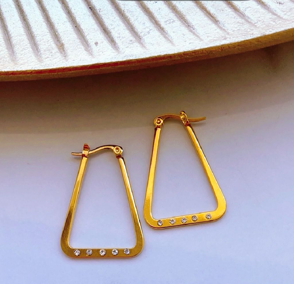 Five Stone Hoop Earrings