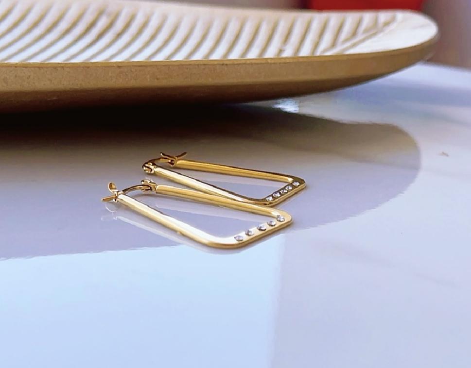 Five Stone Hoop Earrings