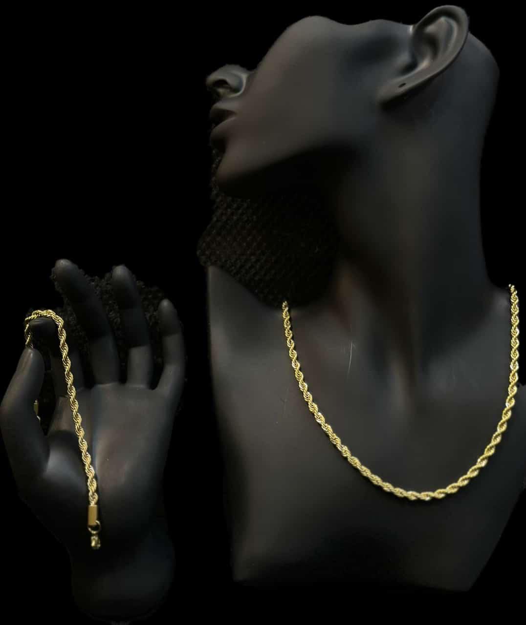 Rope Chain Necklace and Bracelet High quality stainless steel waterproof