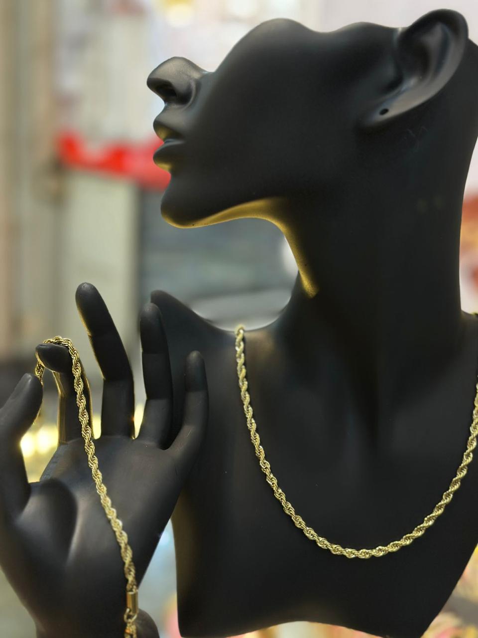 Rope Chain Necklace and Bracelet High quality stainless steel waterproof