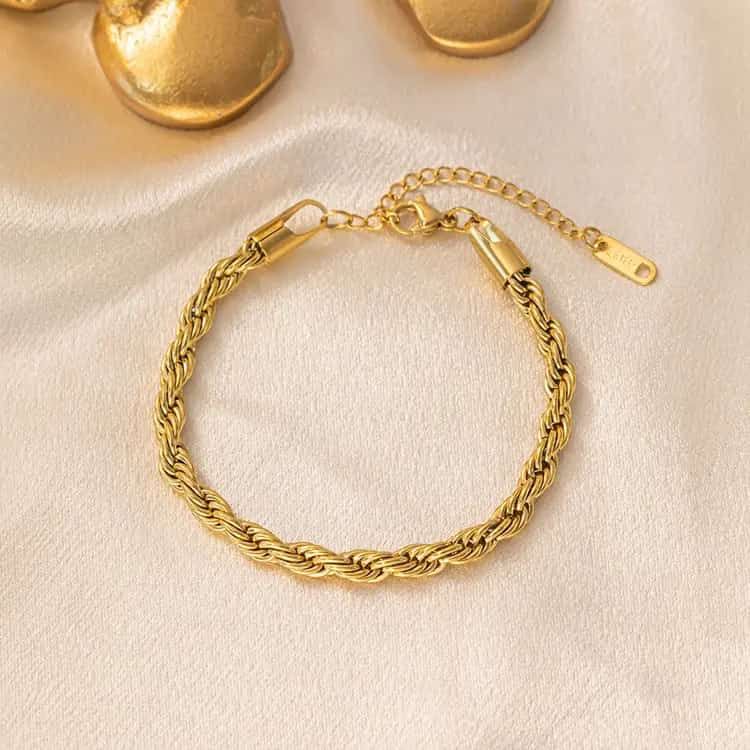 Rope Chain Necklace and Bracelet High quality stainless steel waterproof