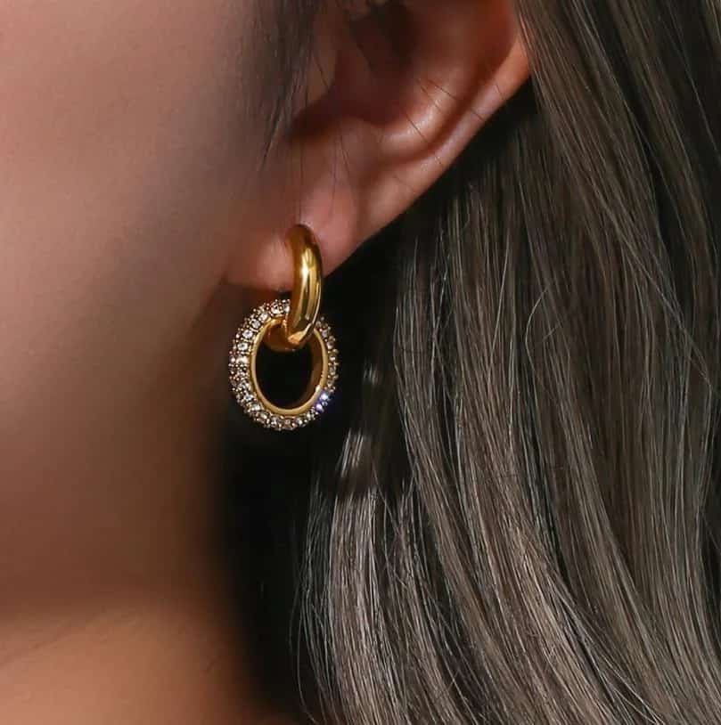 Zircons luxury design earrings waterproof trash free