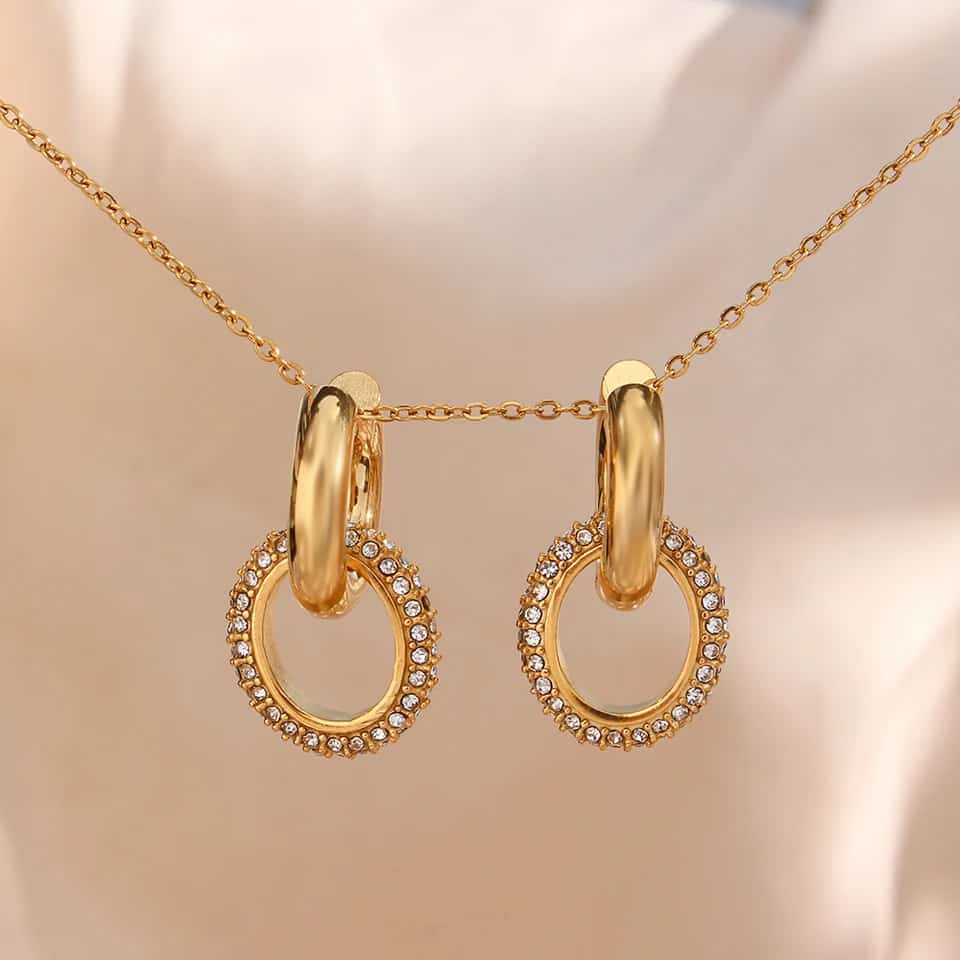 Zircons luxury design earrings waterproof trash free