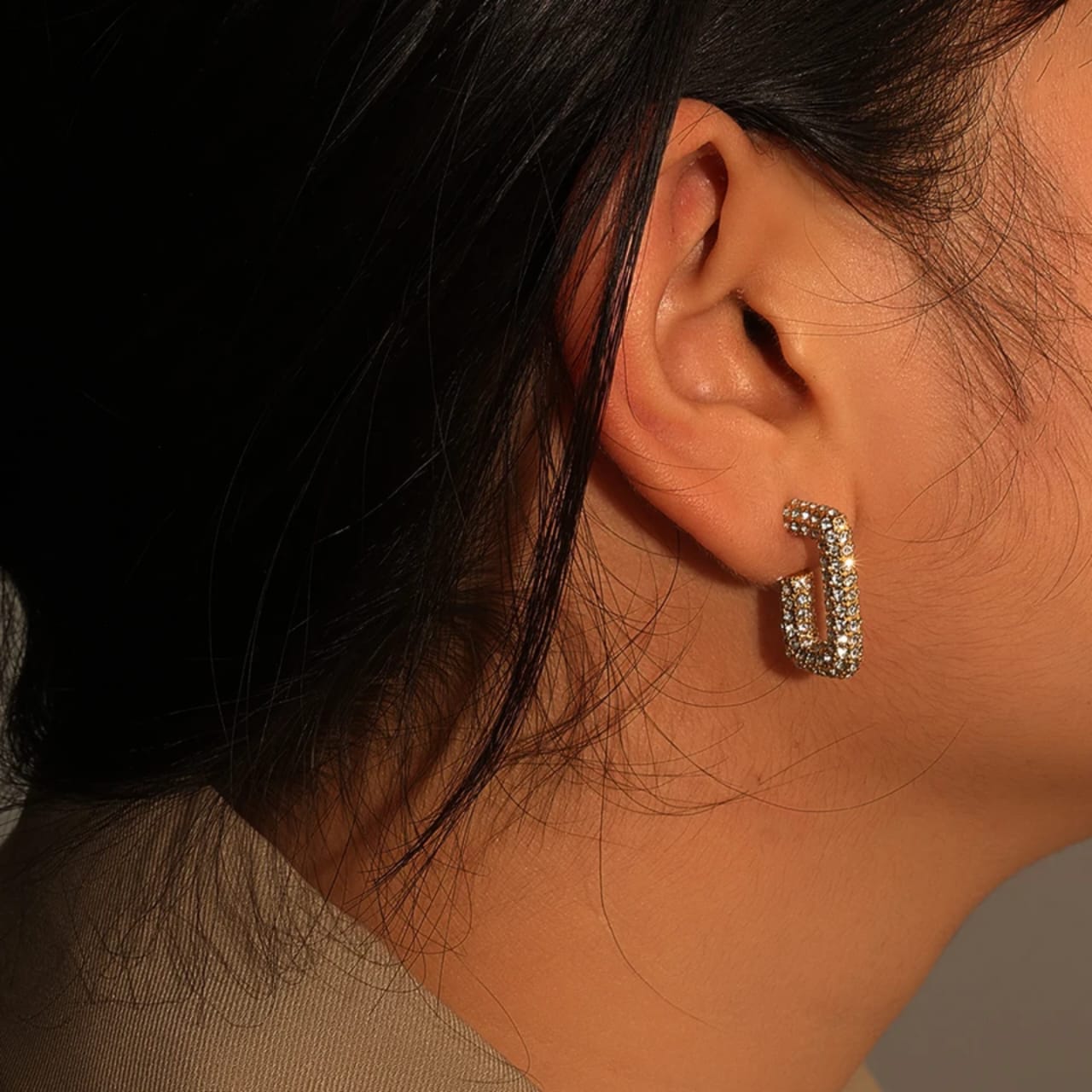CZ Zircon Geometric round Earrings