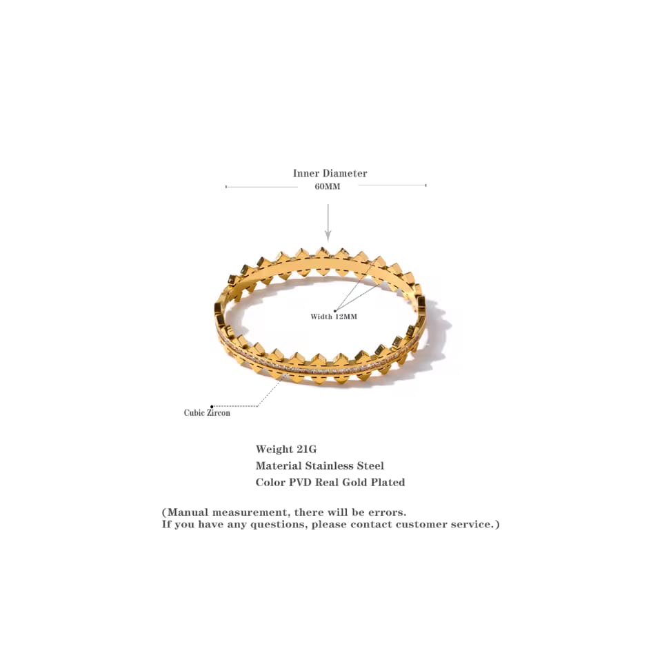 Channel Bracket Zircon Bangle
