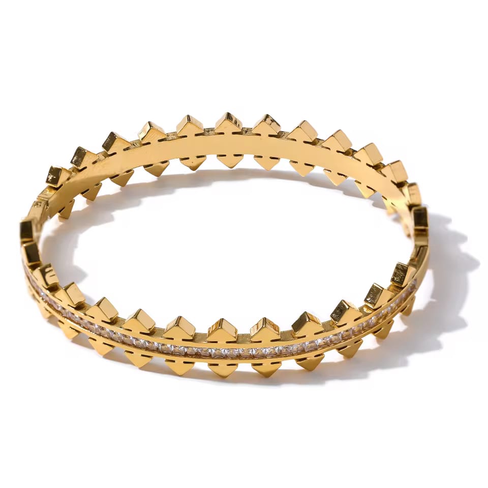 Channel Bracket Zircon Bangle