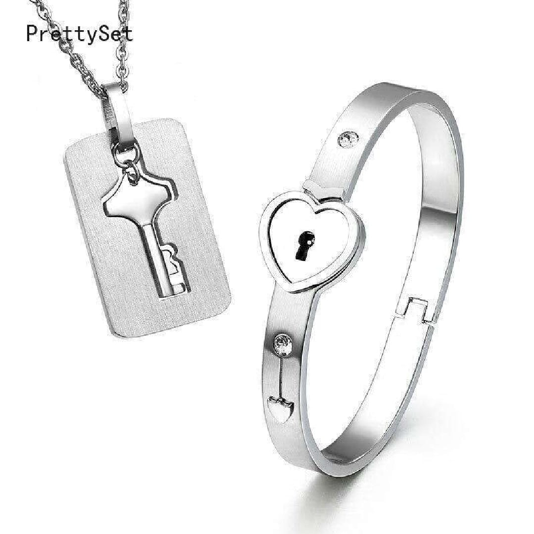 couple lover heart lock bracelet