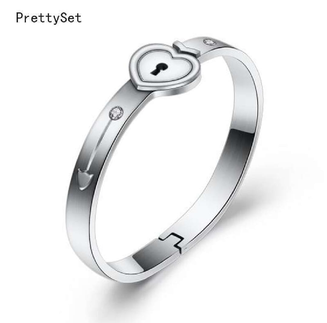 couple lover heart lock bracelet