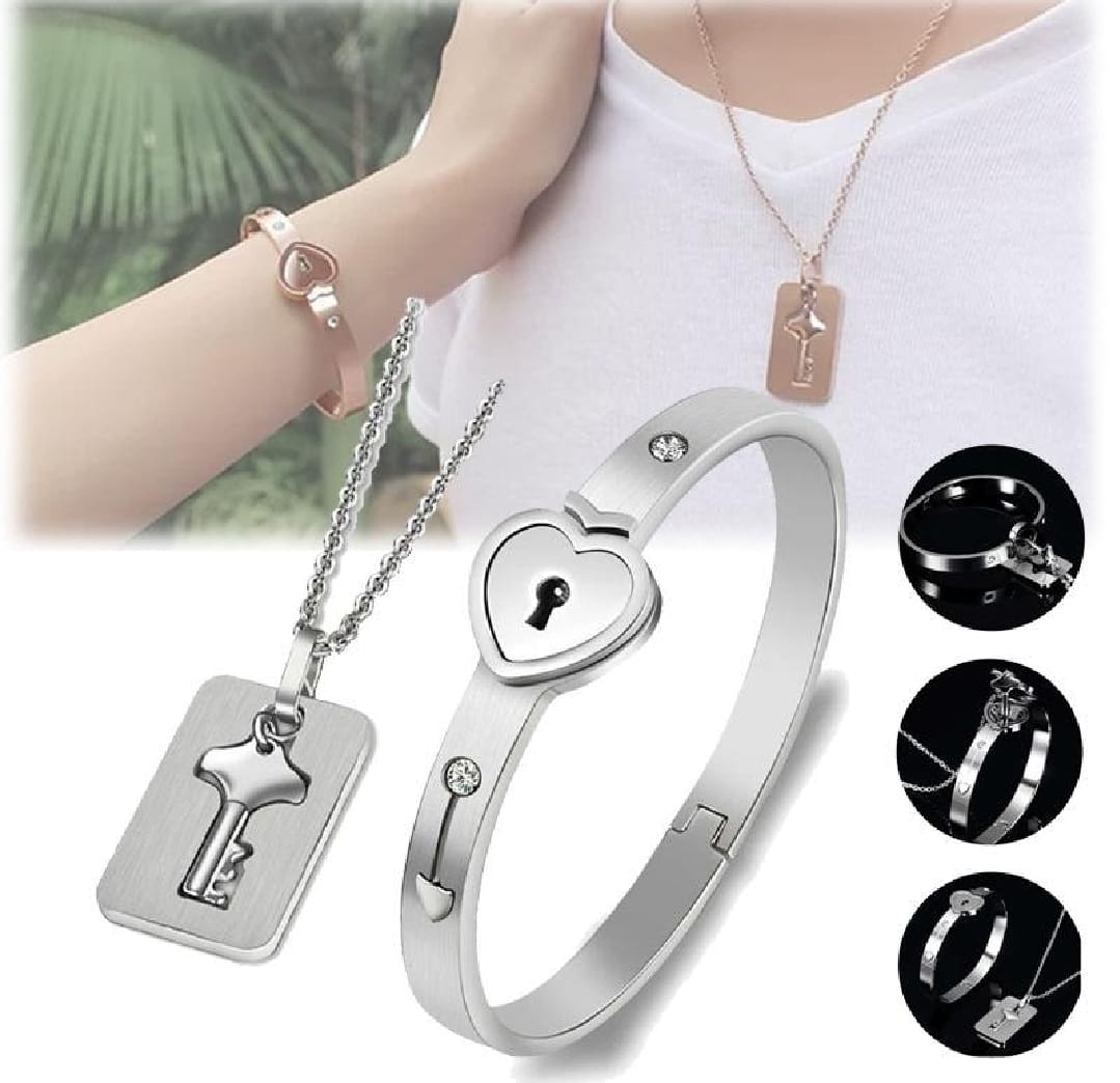 couple lover heart lock bracelet