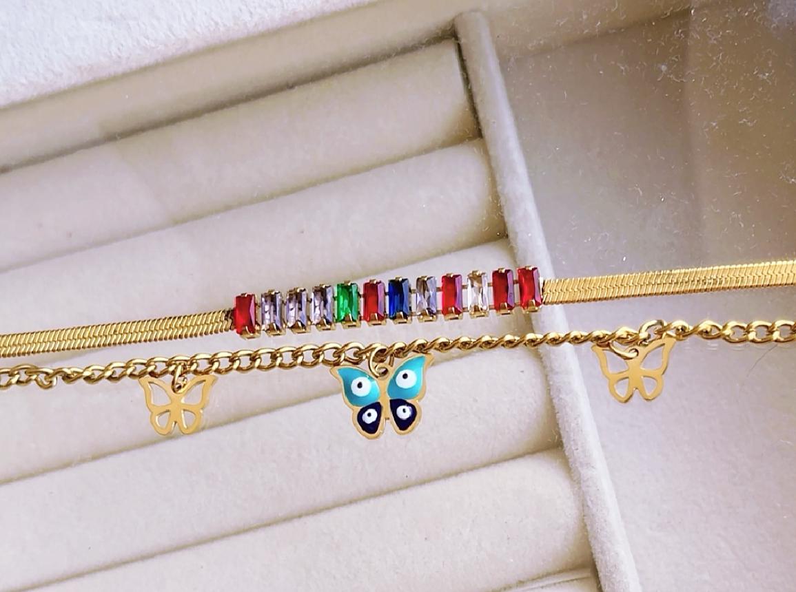 Multi Color with Link chain Bracelet