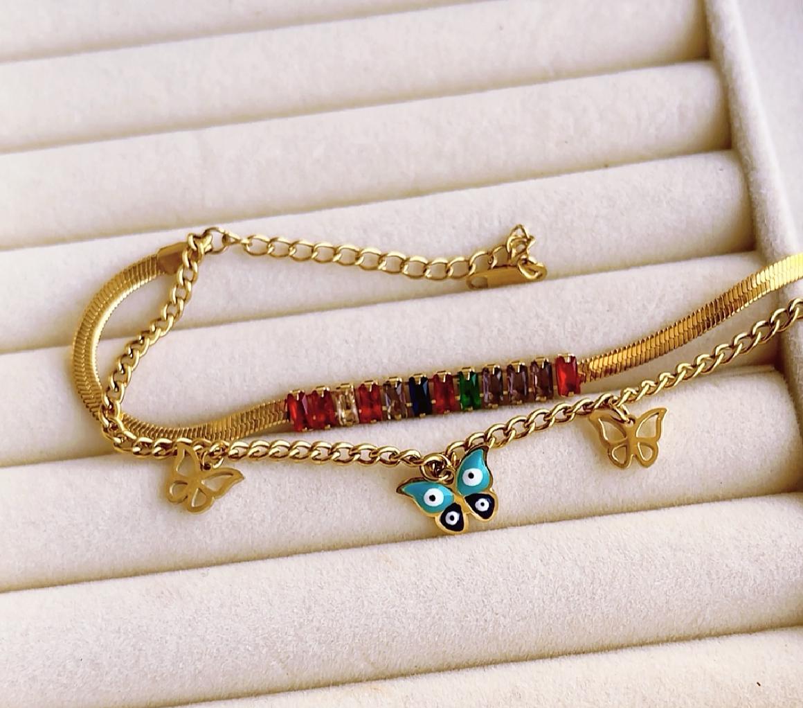 Multi Color with Link chain Bracelet