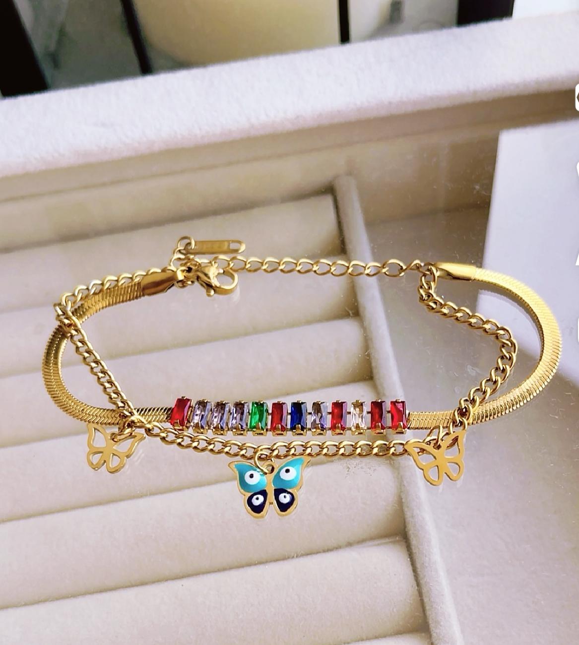 Multi Color with Link chain Bracelet