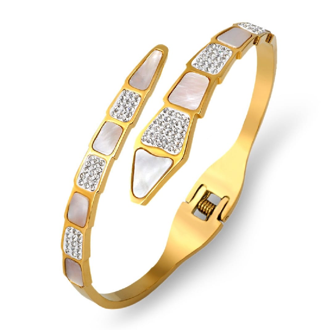 White Shell Spark Bangle