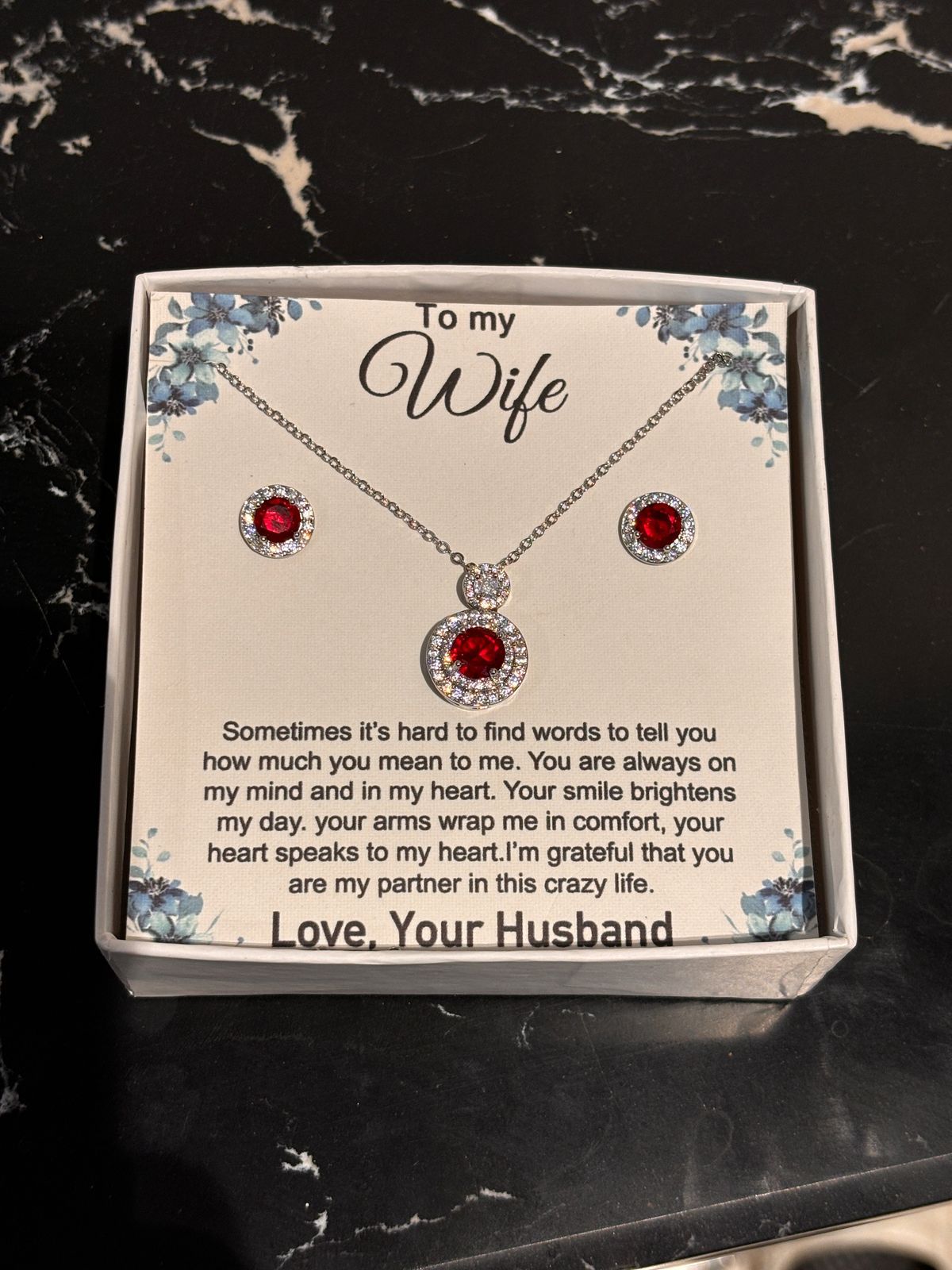 925 silver coated pendant set wife gift box