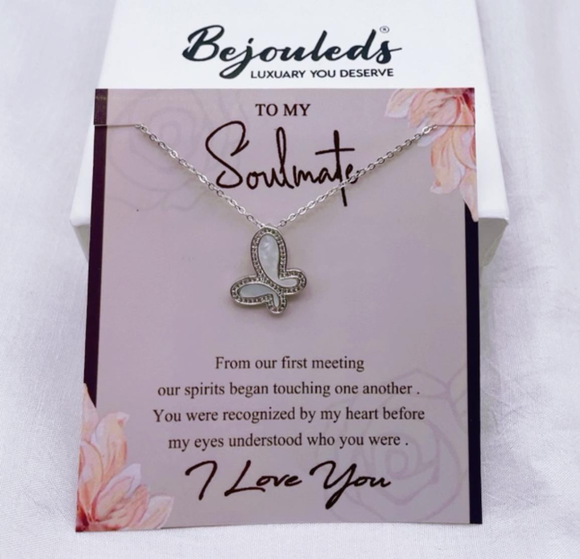 Acrylic Butterfly pendant Soulmate gift box