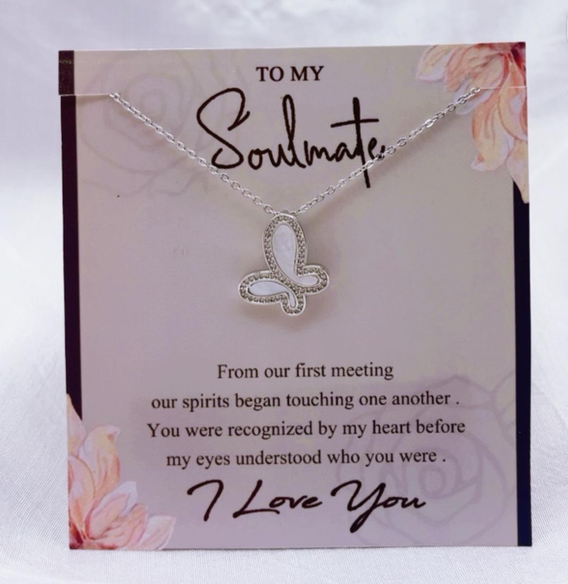 Acrylic Butterfly pendant Soulmate gift box