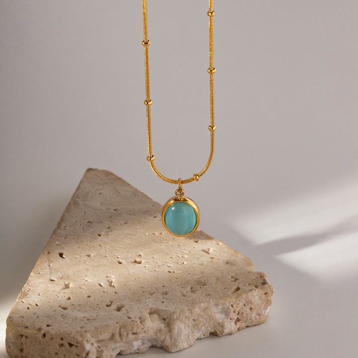 Aqua Oval Nile Necklace