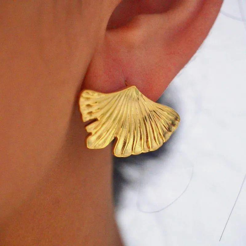 Gold Feather Earrings