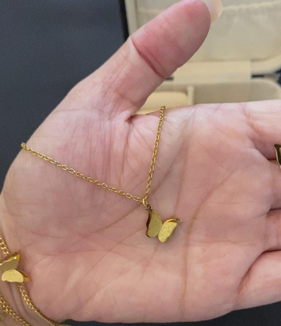 Butterfly Golden pendant set with Bracelet