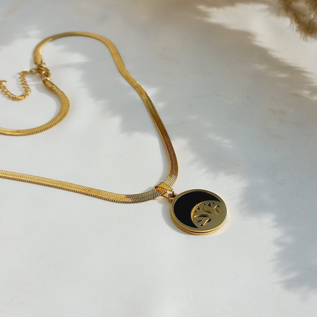 Gold Acrylic Tree Pendant