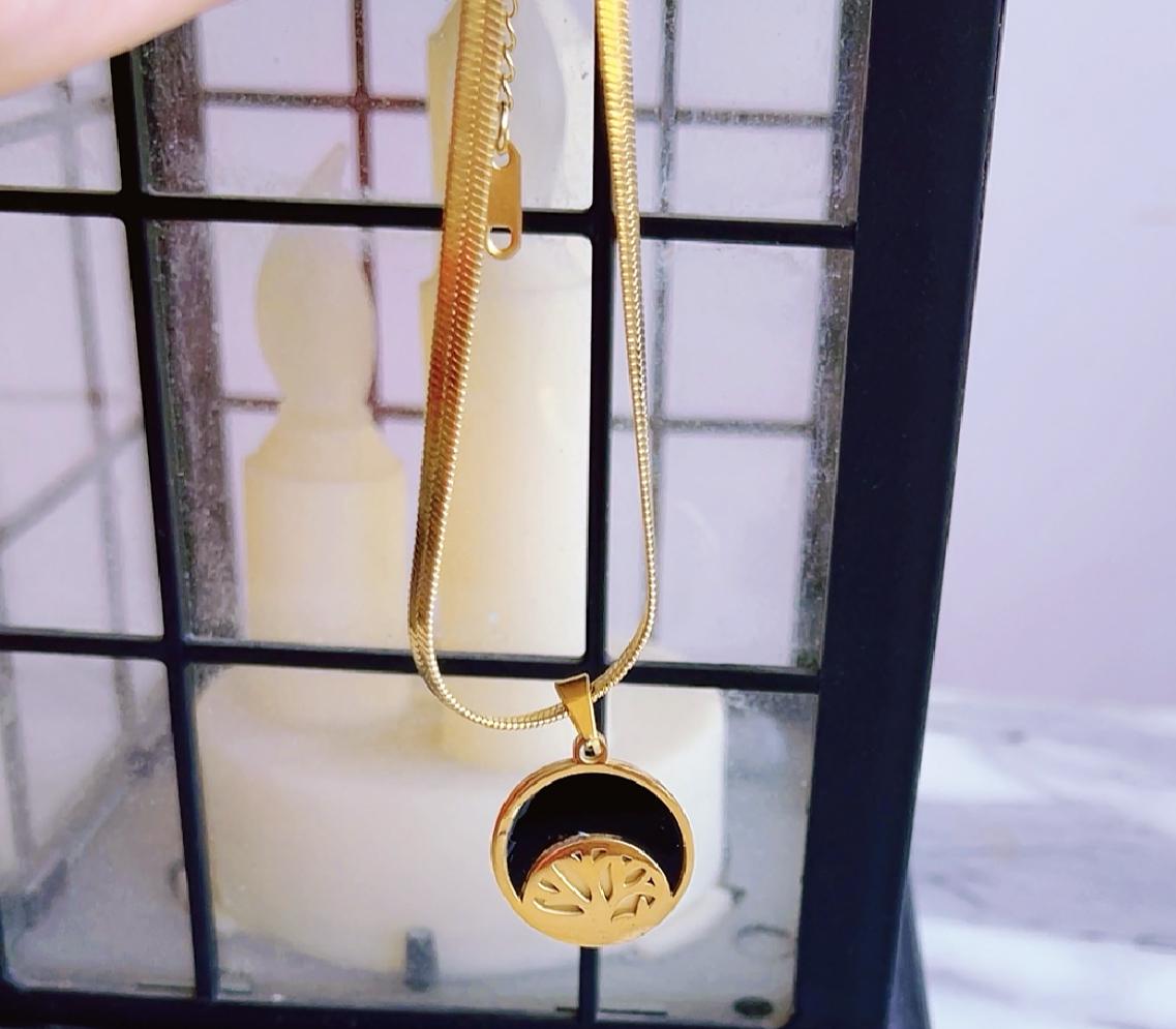 Gold Acrylic Tree Pendant