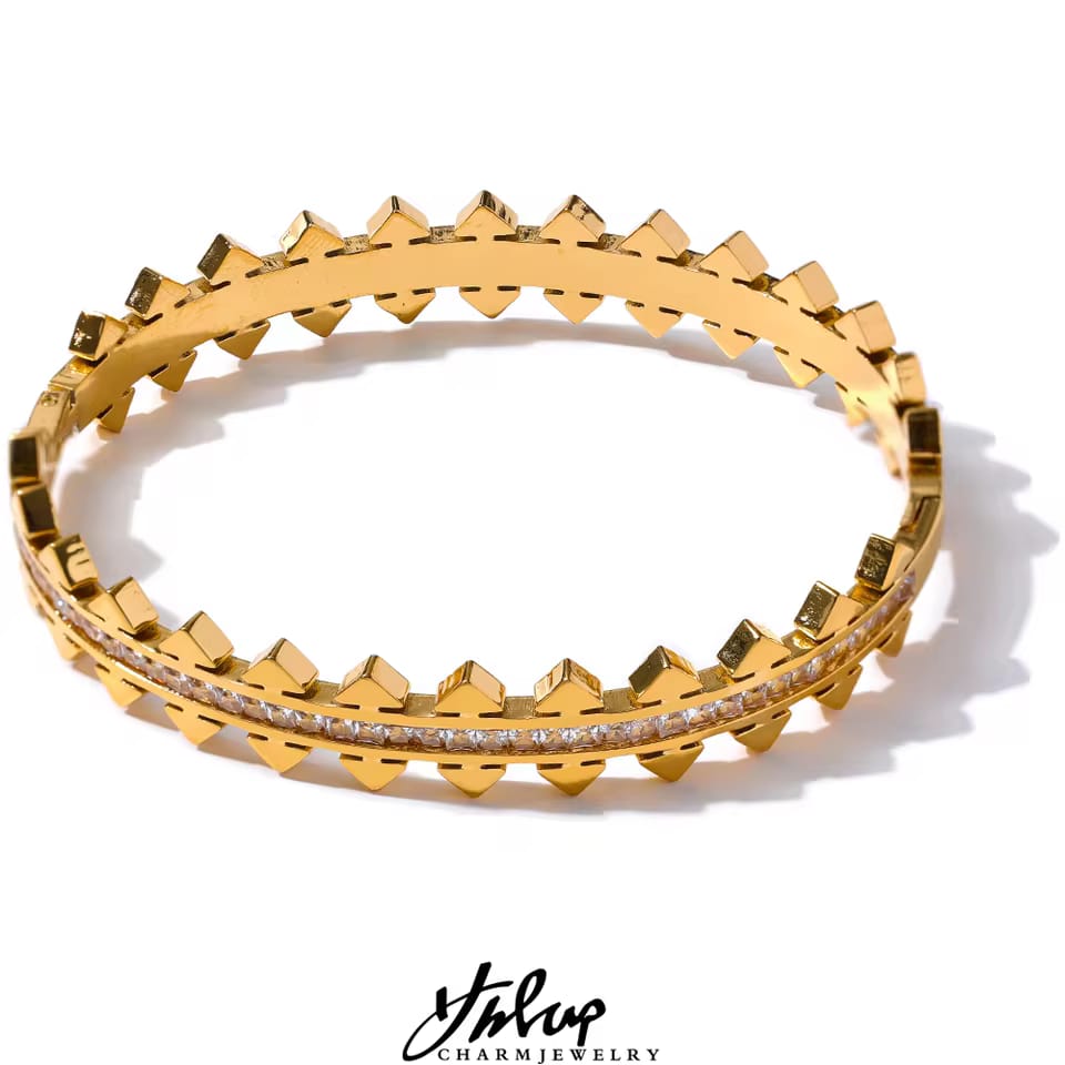 Channel Bracket Zircon Bangle