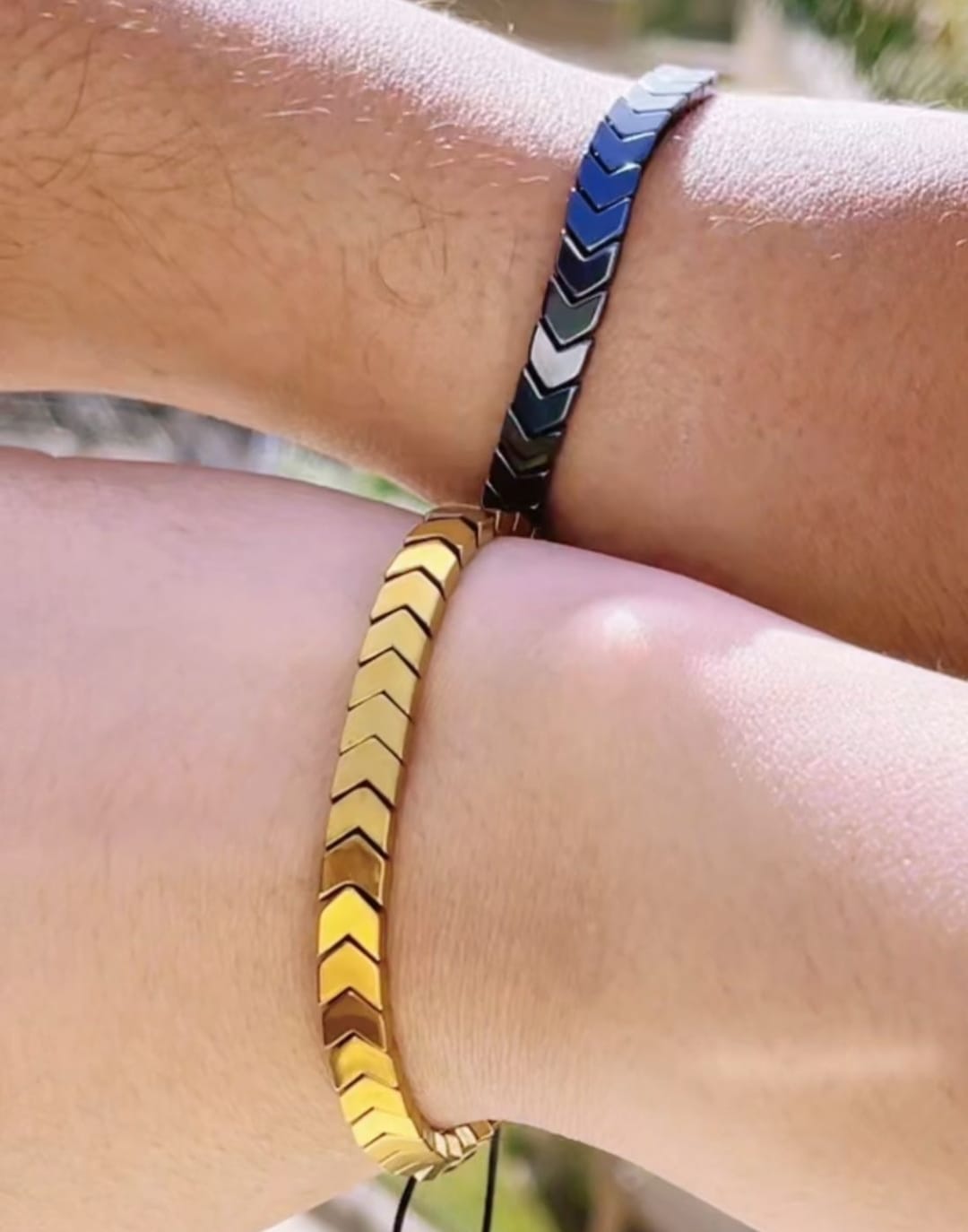 Couple Hematite Arrows Bracelet