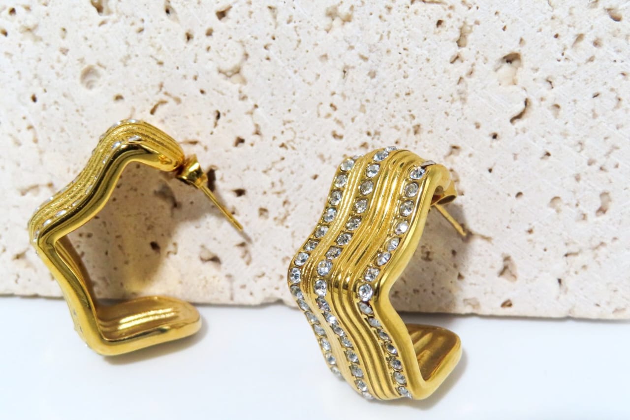Merae Zirconium Hoop Earring