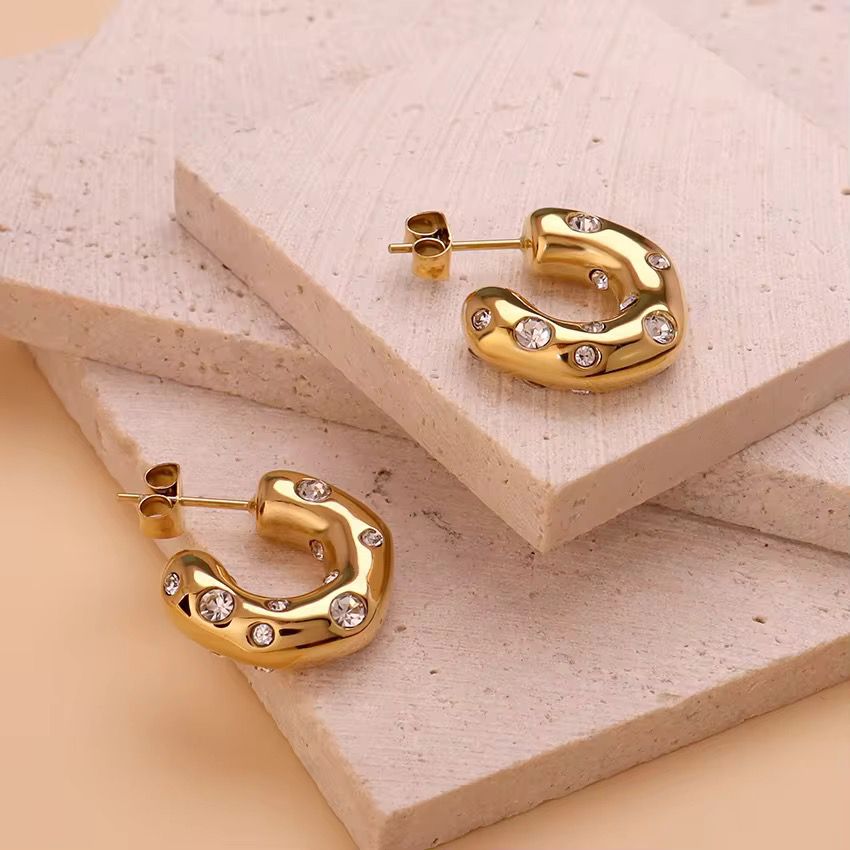 Zandra Hoop Diamond Earrings