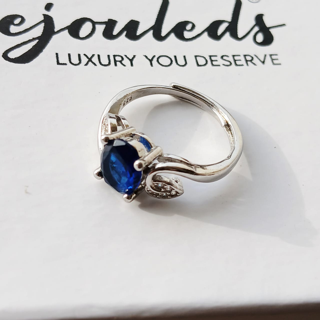 925 Silver Zirconic Adjustable Lady Blue Ring