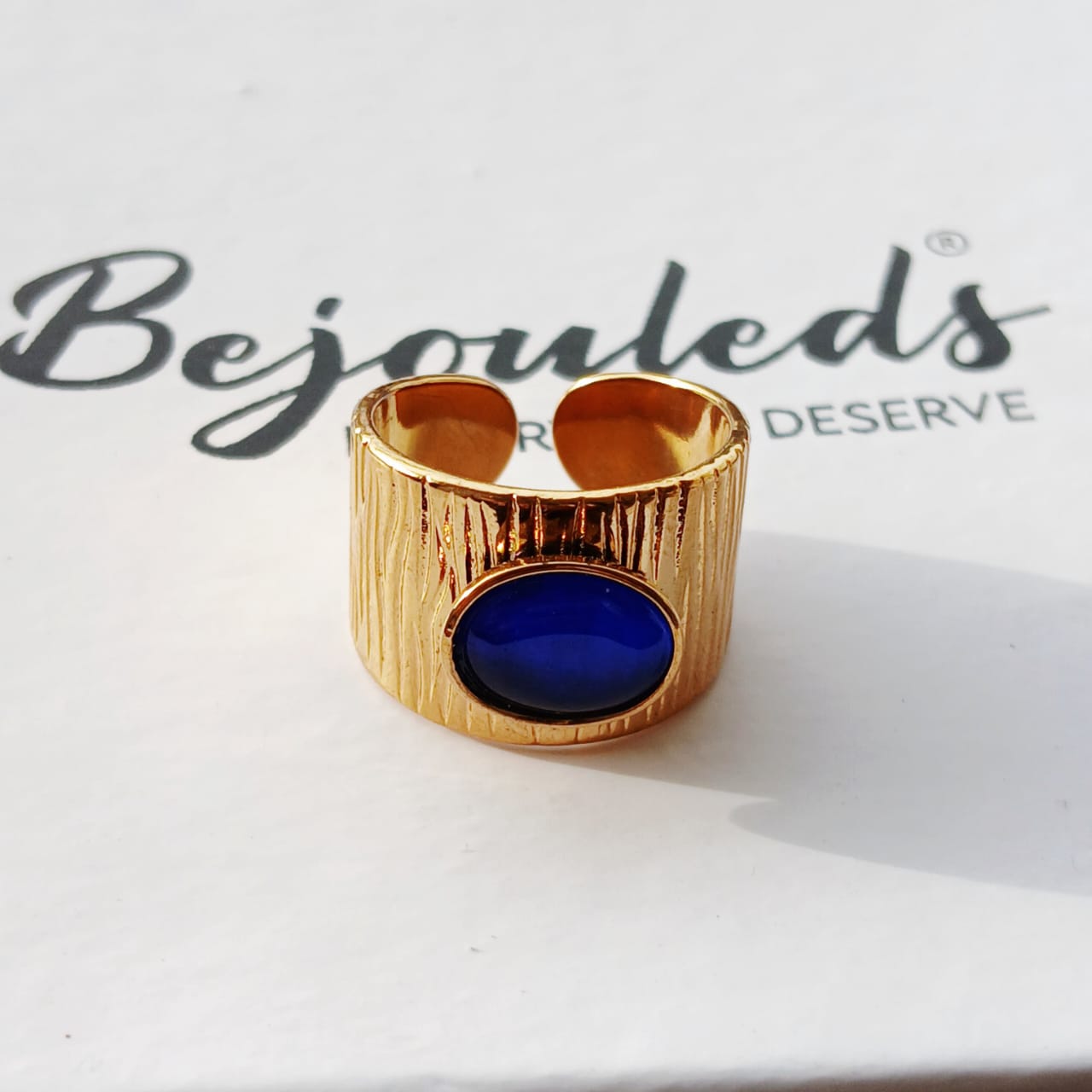 Adjustable Oval Agate Hand Made Ring