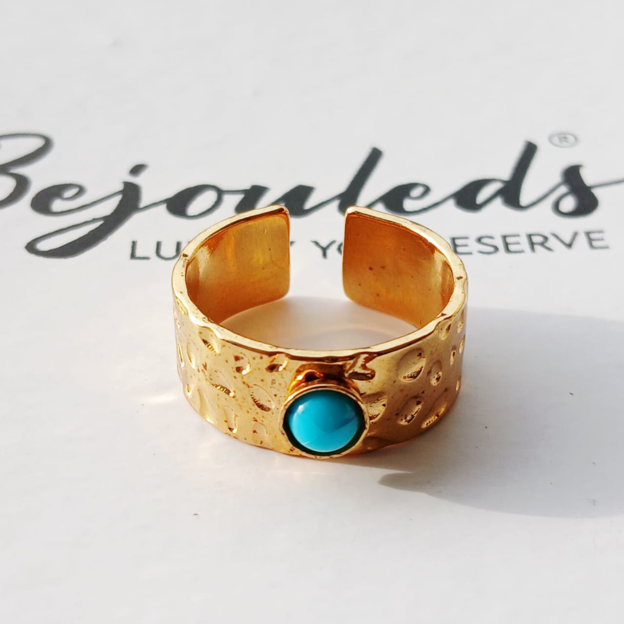 Adjustable Small Feroza Stone Ring