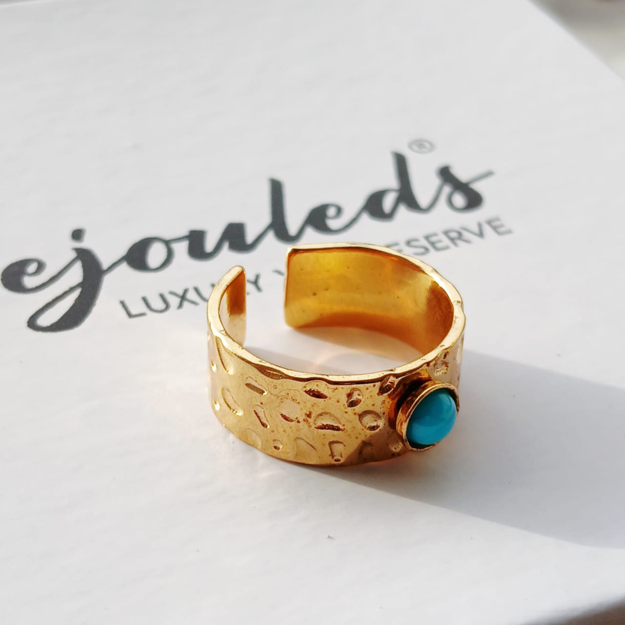 Adjustable Small Feroza Stone Ring