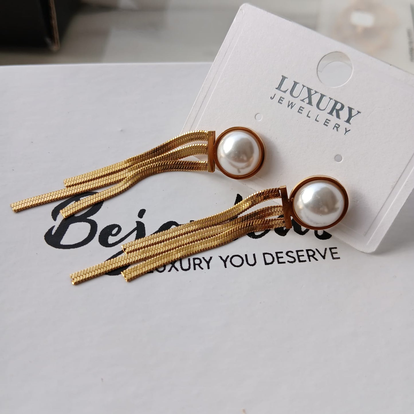 Pearl Tassel Long Earring