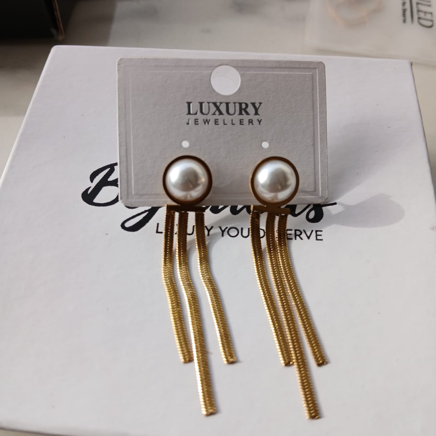 Pearl Tassel Long Earring